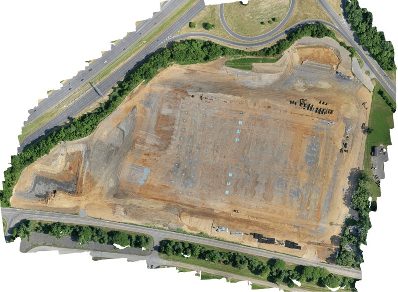 Orthomosaic map of a construction site
